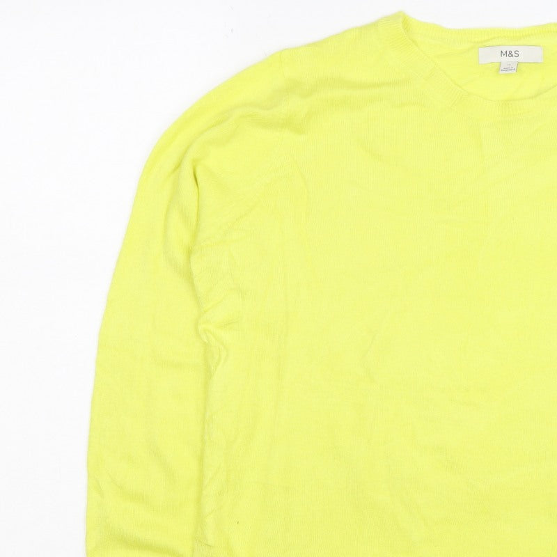 Marks and Spencer Women Yellow Size 16 Crew Neck Lightweight Jumper