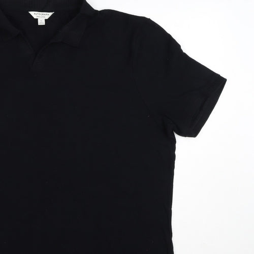 Autograph Men’s Black XL Pure Cotton Short Sleeve Polo Shirt