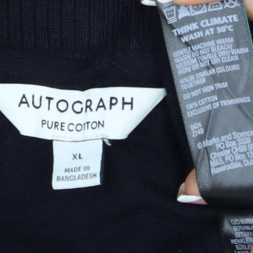 Autograph Men’s Black XL Pure Cotton Short Sleeve Polo Shirt