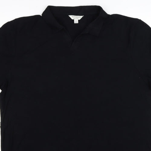 Autograph Men’s Black XL Pure Cotton Short Sleeve Polo Shirt