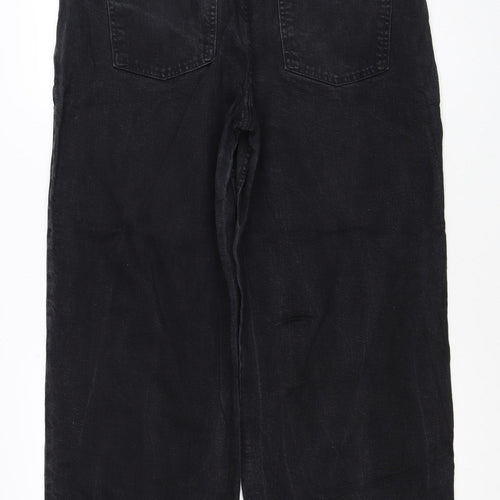 Marks & Spencer Women Black Wide-Leg Jeans UK 18 Regular Stretch