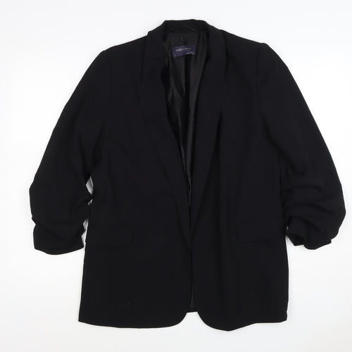 M&S Collection Women’s Black UK 12 Long Lined Notch Lapel Blazer