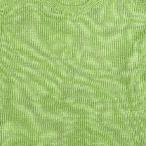 Marks and Spencer Women Green M Crew Neck Chunky Knit Jumper