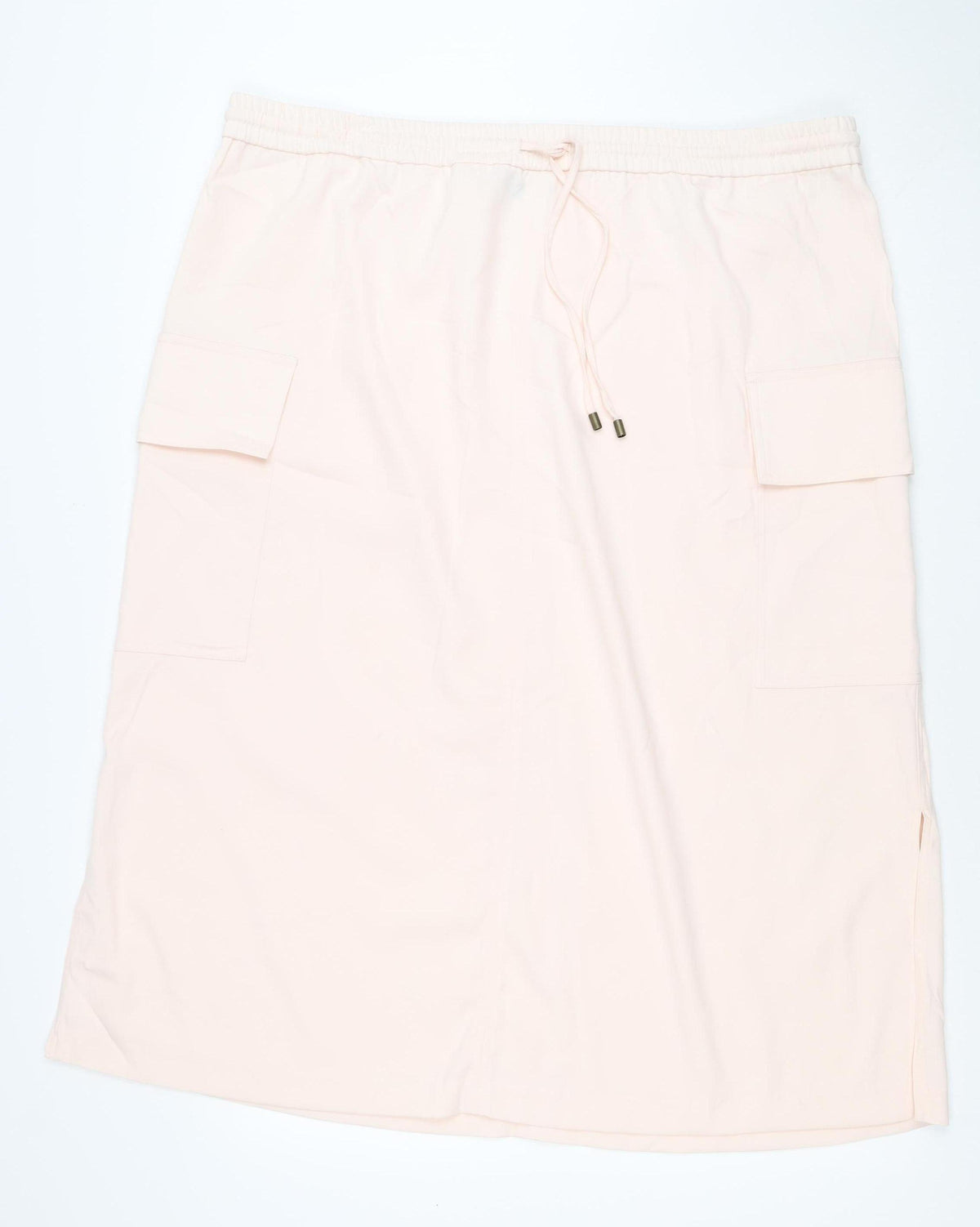 Back view of M&S Women Pink UK 22 Plus Cargo Long Drawstring Skirt