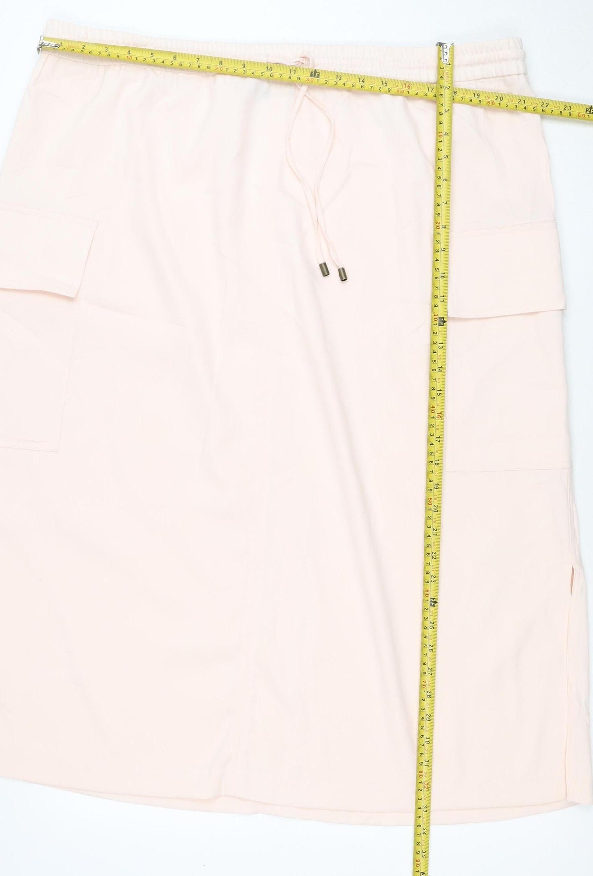 Brand and care label for M&S Women Pink UK 22 Plus Cargo Long Drawstring Skirt