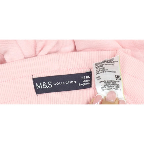 Marks & Spencer Women Pink Size 22 Regular Jogger Sweatpants Drawstring