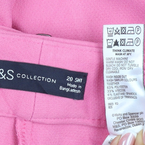 Marks & Spencer Women Pink Size 20 Wide Leg Tailored Trousers