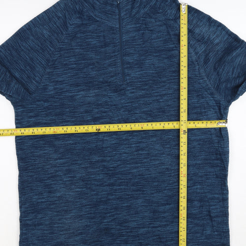 Mountain Warehouse Men's Blue S Pullover 1/4 Zip Fleece Sweatshirt
