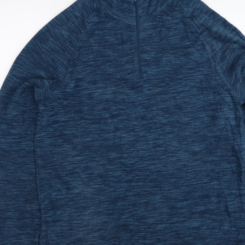 Mountain Warehouse Men's Blue S Pullover 1/4 Zip Fleece Sweatshirt