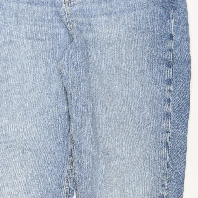 Additional view of Marks & Spencer Women's Blue UK 14 Regular Mom High Rise Jeans