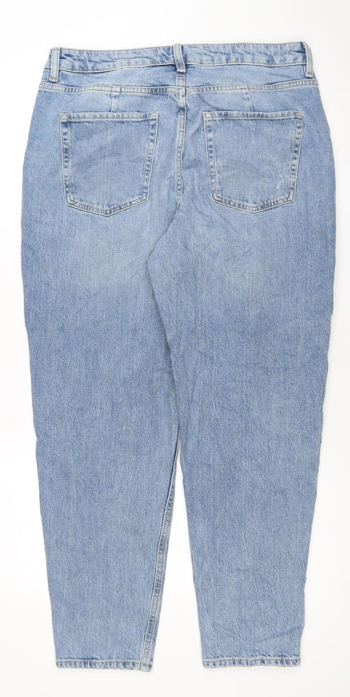 Close-up detail of Marks & Spencer Women's Blue UK 14 Regular Mom High Rise Jeans
