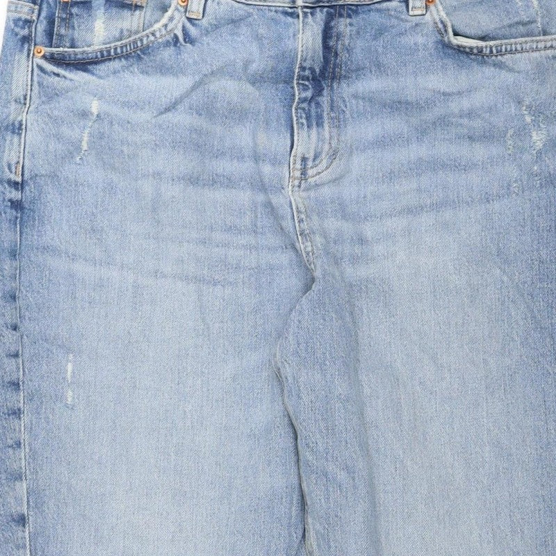 Additional view of Marks & Spencer Women's Blue UK 14 Regular Mom High Rise Jeans