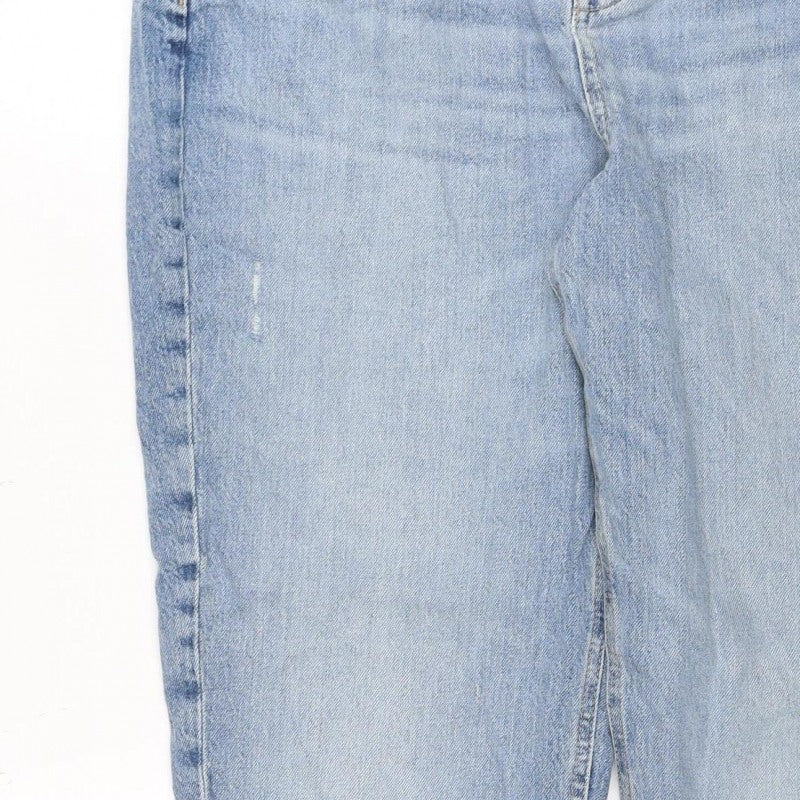 Additional view of Marks & Spencer Women's Blue UK 14 Regular Mom High Rise Jeans