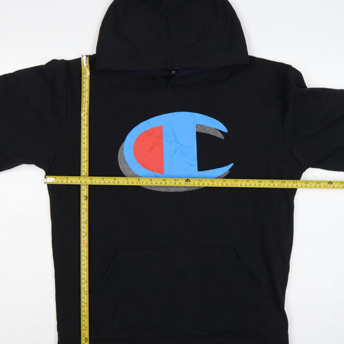 Champion Men's Black Large Pullover Hoodie Logo Graphic Pockets