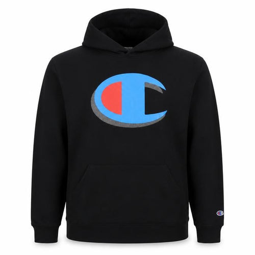 Champion Men's Black Large Pullover Hoodie Logo Graphic Pockets