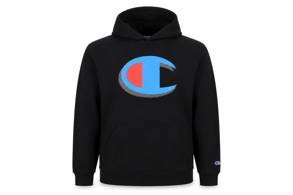 Champion Men's Black Large Pullover Hoodie Logo Graphic Pockets