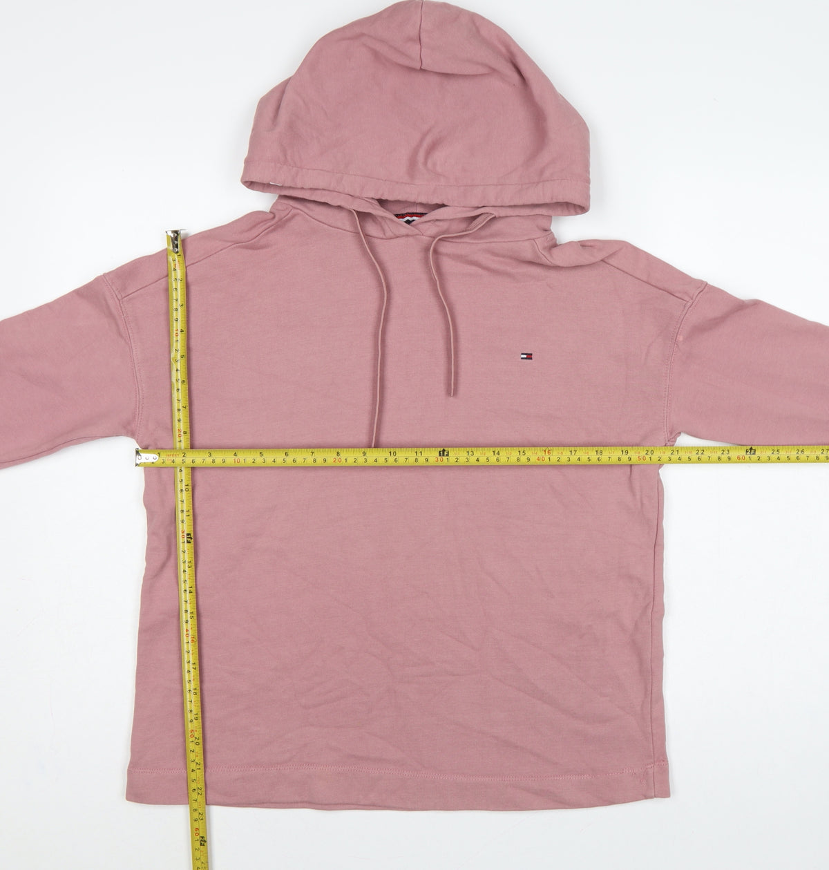 Tommy Hilfiger Women’s Pink S Pullover Hoodie Logo Drawstring