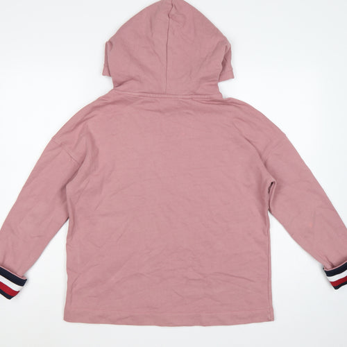 Tommy Hilfiger Women’s Pink S Pullover Hoodie Logo Drawstring