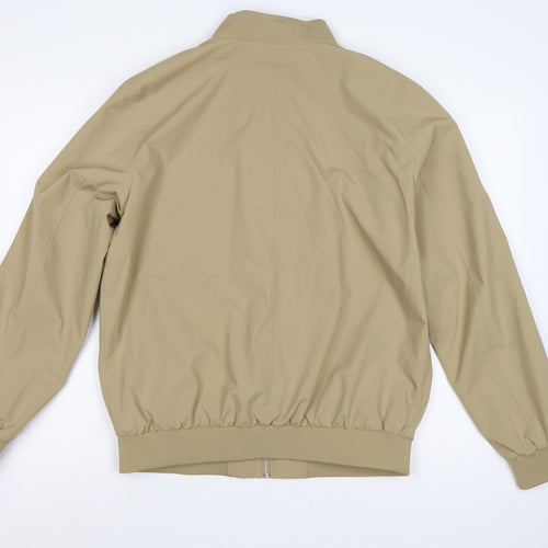 Marks and Spencer Men Beige Small Bomber Jacket Full Zip Lined