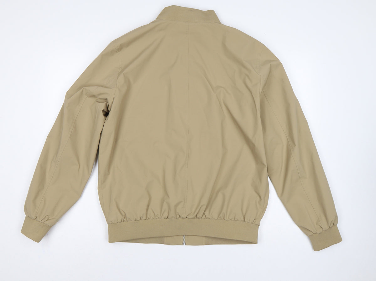 Marks and Spencer Men Beige Small Bomber Jacket Full Zip Lined