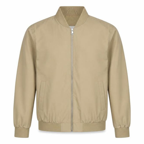 Marks and Spencer Men Beige Small Bomber Jacket Full Zip Lined