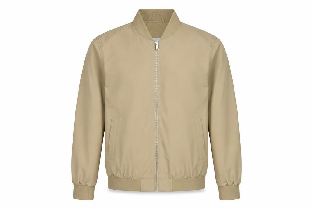 Marks and Spencer Men Beige Small Bomber Jacket Full Zip Lined