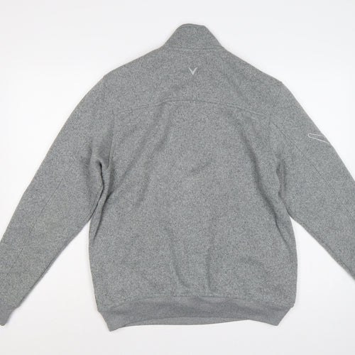 Callaway Men’s Grey S Pullover 1/4 Zip Fleece Golf Sweatshirt Logo
