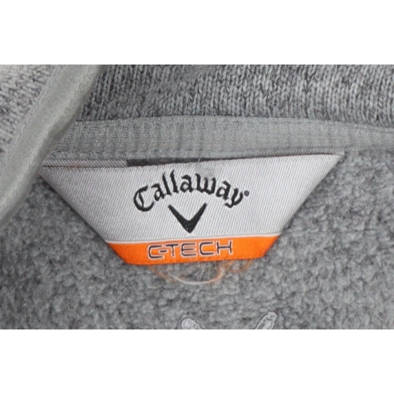 Callaway Men’s Grey S Pullover 1/4 Zip Fleece Golf Sweatshirt Logo