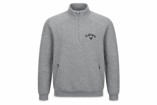Callaway Men’s Grey S Pullover 1/4 Zip Fleece Golf Sweatshirt Logo