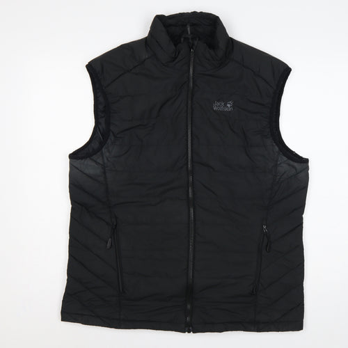 Jack Wolfskin Men’s Black L Quilted Puffer Bodywarmer Gilet 40/42