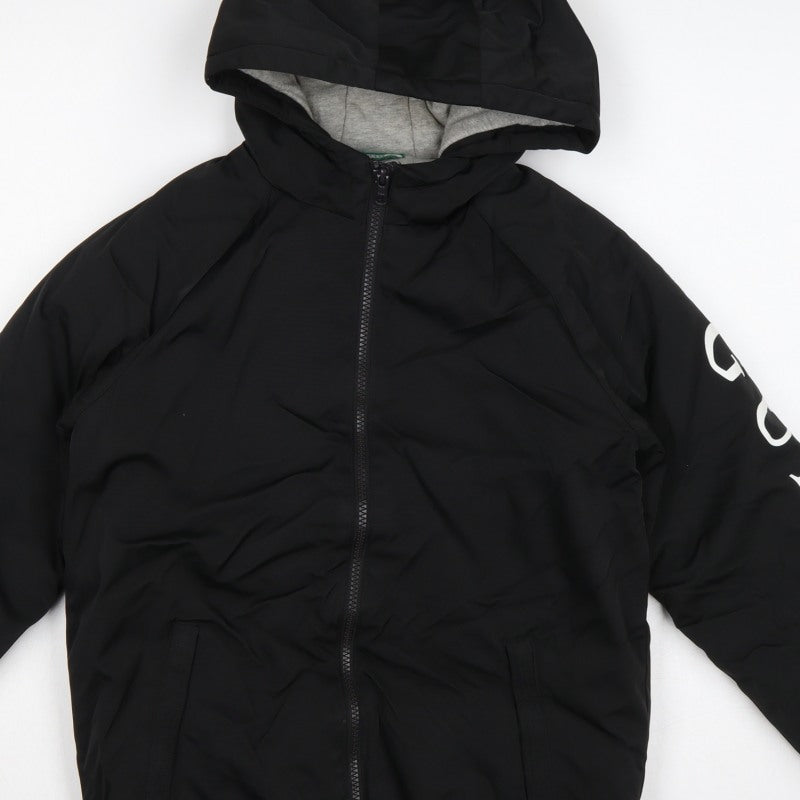 Guess Boys Black Logo Hooded Puffer Jacket Size 12 Years