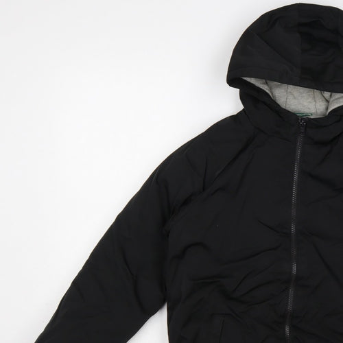 Guess Boys Black Logo Hooded Puffer Jacket Size 12 Years