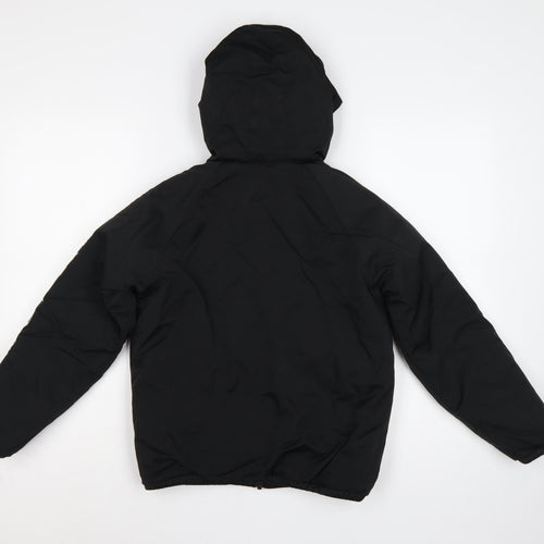 Guess Boys Black Logo Hooded Puffer Jacket Size 12 Years