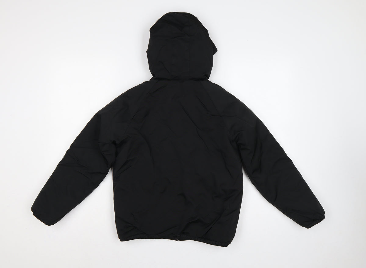 Guess Boys Black Logo Hooded Puffer Jacket Size 12 Years