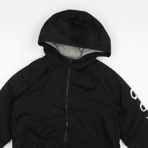 Guess Boys Black Logo Hooded Puffer Jacket Size 12 Years
