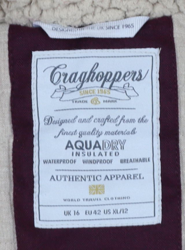 Craghoppers Women’s Red UK 16 Waterproof Fur Trim Parka Coat