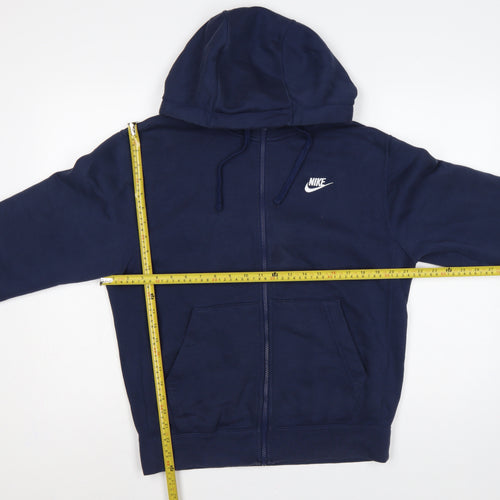 Nike Men’s Blue S Full Zip Hooded Fleece Sweatshirt Logo