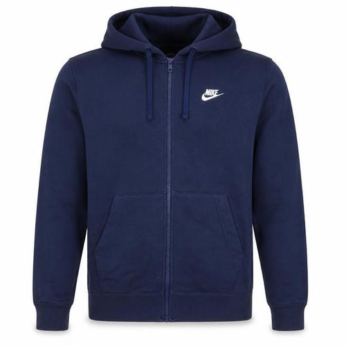 Nike Men’s Blue S Full Zip Hooded Fleece Sweatshirt Logo
