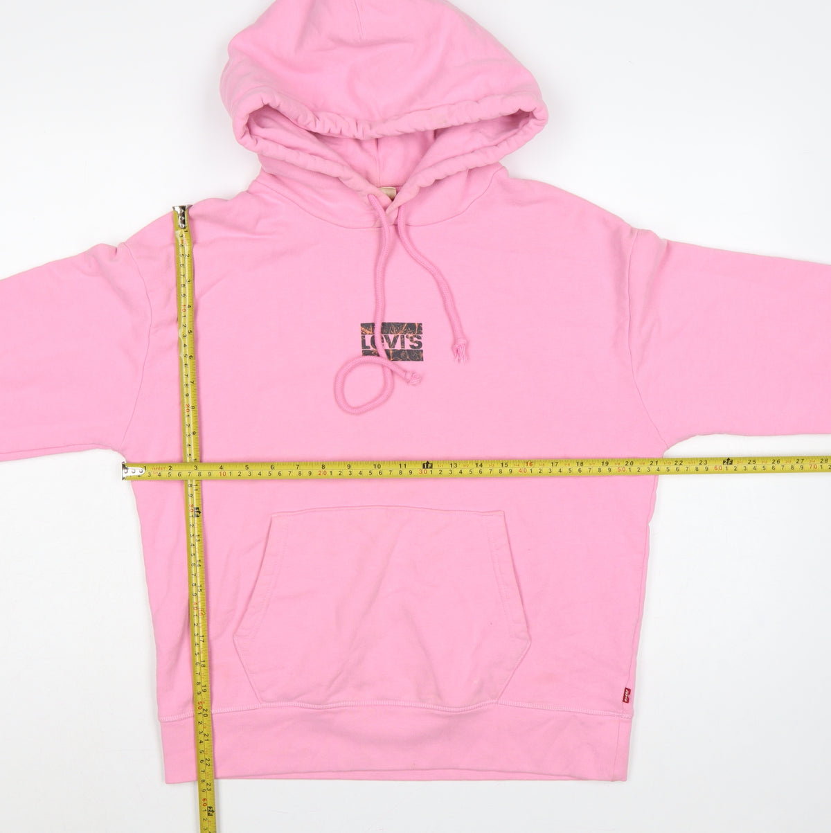 Levi's Women Pink S Pullover Hoodie Logo Cotton Hooded Kangaroo Pocket