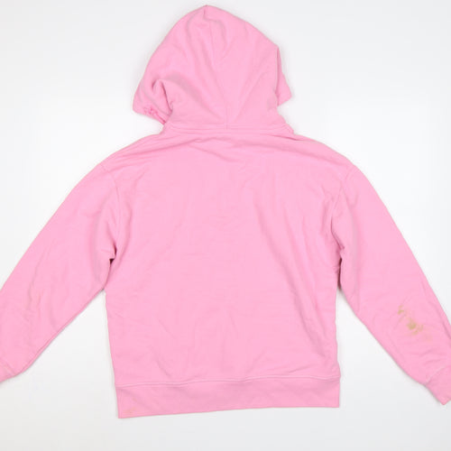 Levi's Women Pink S Pullover Hoodie Logo Cotton Hooded Kangaroo Pocket