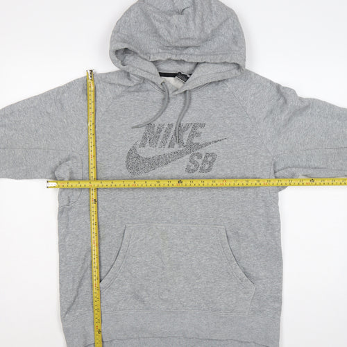 Nike SB Men’s Grey L Pullover Hoodie Logo Graphic Skateboarding Fleece