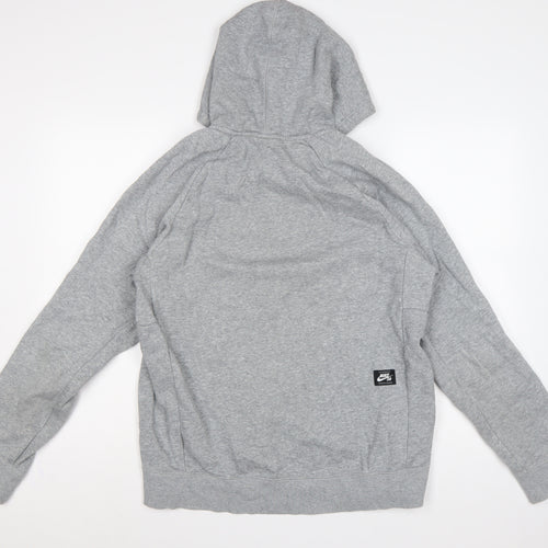 Nike SB Men’s Grey L Pullover Hoodie Logo Graphic Skateboarding Fleece