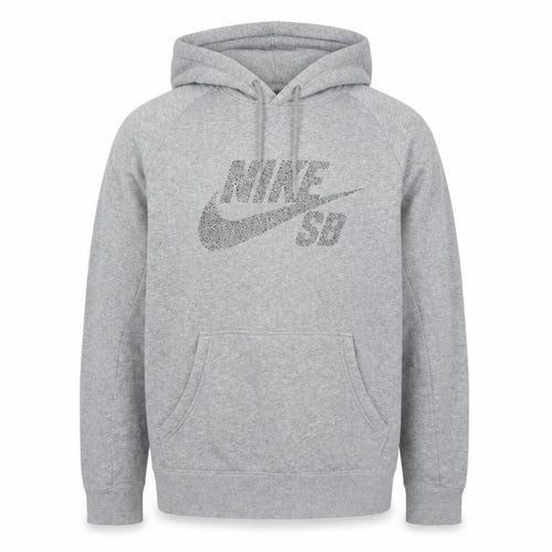 Nike SB Men’s Grey L Pullover Hoodie Logo Graphic Skateboarding Fleece