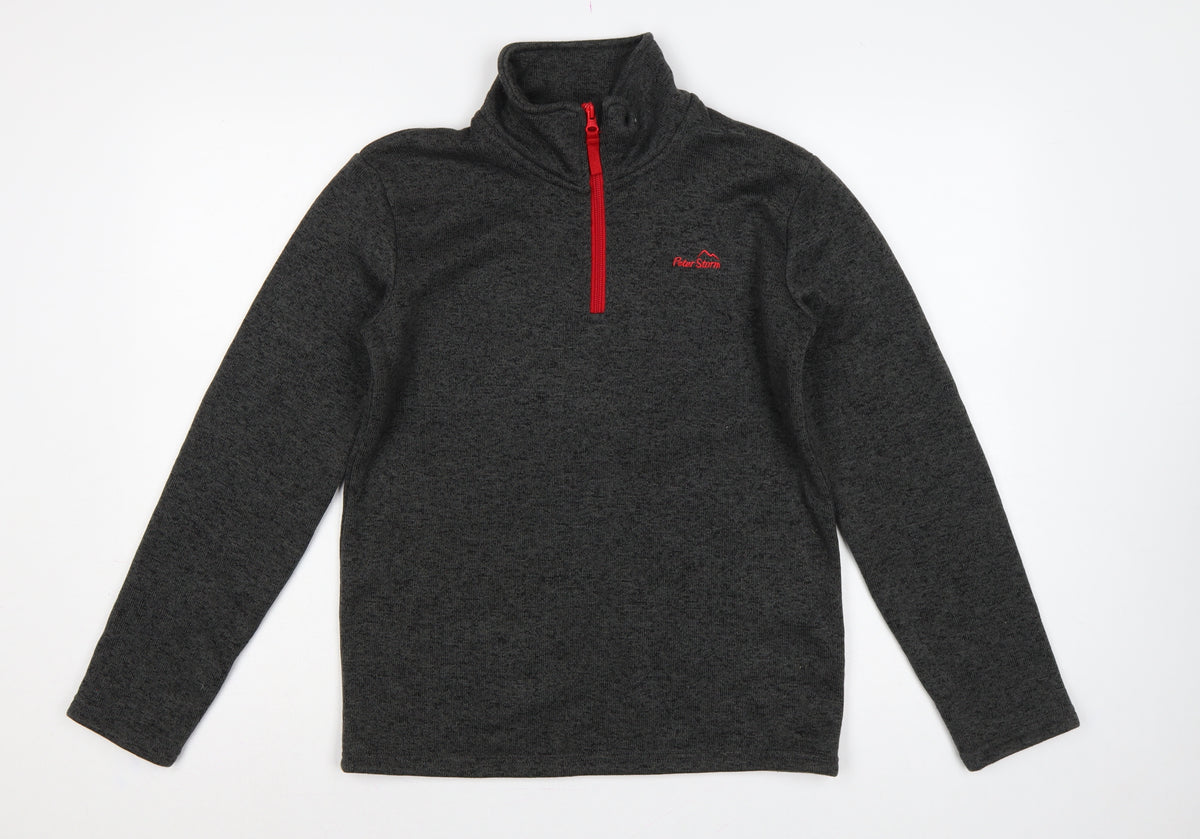 Peter Storm Boys Grey 13 Years 1/4 Zip Fleece Sweatshirt Hiking
