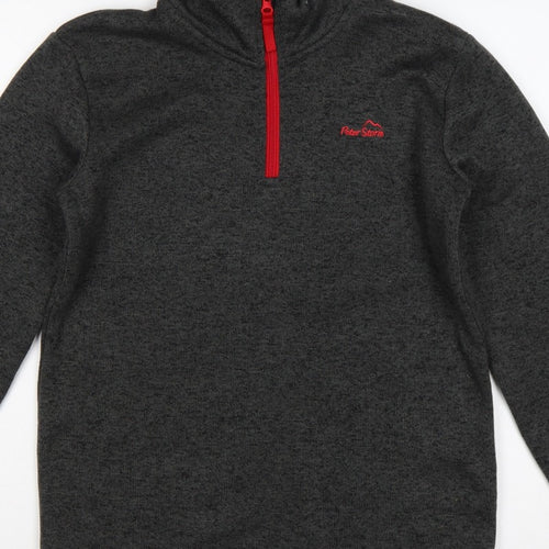 Peter Storm Boys Grey 13 Years 1/4 Zip Fleece Sweatshirt Hiking