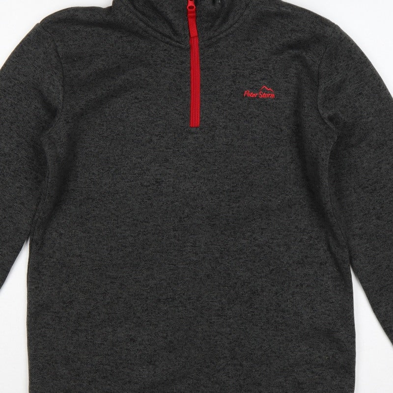 Peter Storm Boys Grey 13 Years 1/4 Zip Fleece Sweatshirt Hiking
