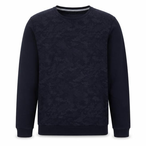 DeFacto Men’s Blue S Slim Fit Camo Crew Neck Pullover Sweatshirt