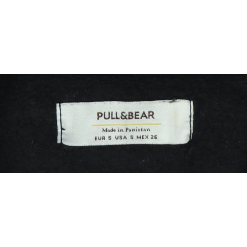 Pull&Bear Women's Black S Quarter Zip High Neck Pullover Sweatshirt