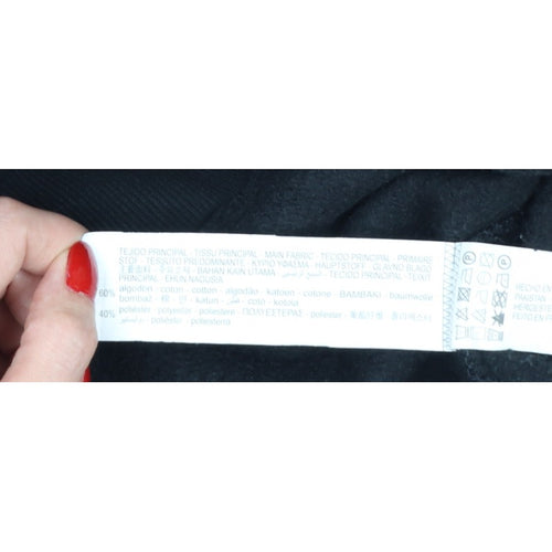 Pull&Bear Women's Black S Quarter Zip High Neck Pullover Sweatshirt