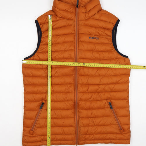 Weird Fish Men’s Orange Medium Quilted Padded Full Zip Bodywarmer